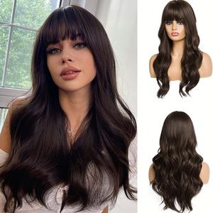 Synthetic Dark Brown Wig 22”